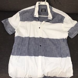 Short sleeve striped button up